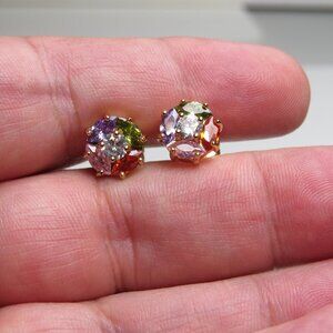 14k Diamond & Amethyst, Citrine, Peridot Earring